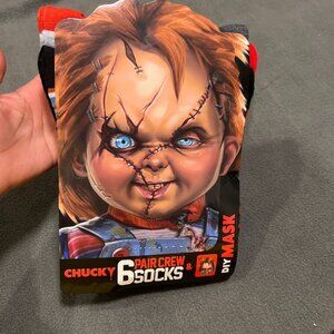 New Chucky Socks 6 pairs & DIY Mask Kit Child's Play Halloween Fun Activity
